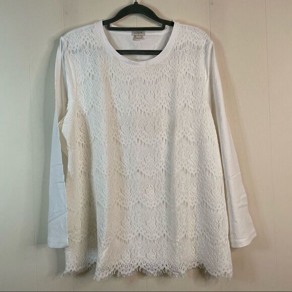 NWT - J. Crew Factory White Lace Top - Picture 1 of 5